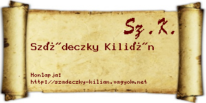 Szádeczky Kilián névjegykártya